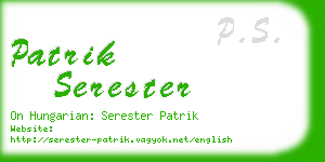 patrik serester business card